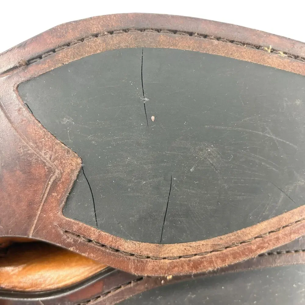 Franco Cuadra Brown Genuine Deerskin Pebbled Leather Zip-Up Ankle Boot Sz 28.5